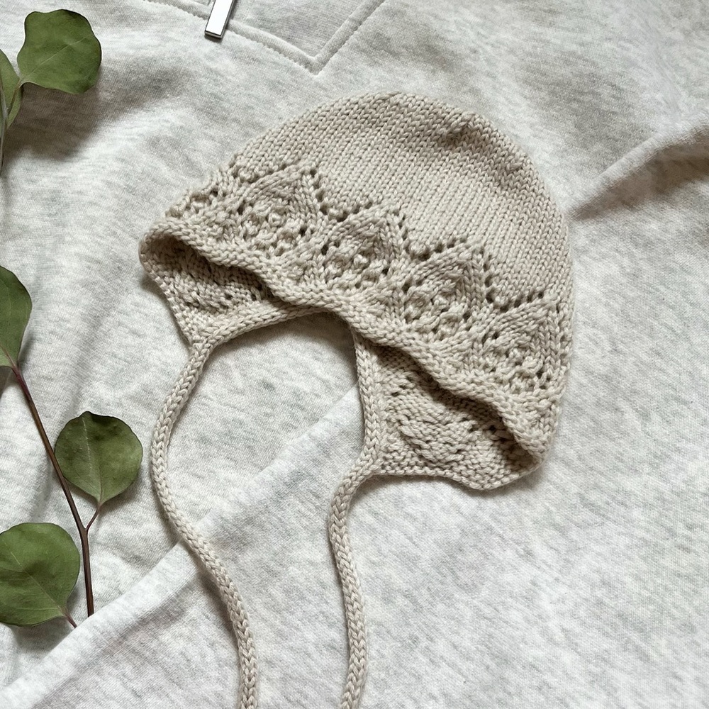 Hand knitted bonnet!